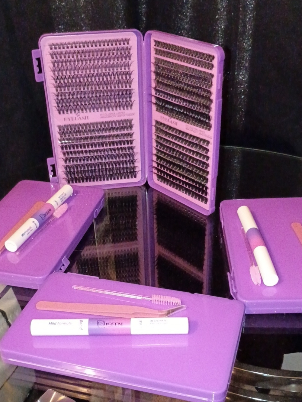 Purple Lash Extension Tray Set